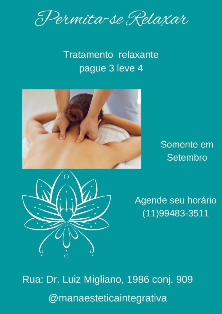 Promoção massagem relaxante